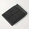 Cassette Intrecciato Leather Bifold Cardholder with Money Clip - BK Cassette Intrecciato Leather Bifold Cardholder with Money Clip - BK