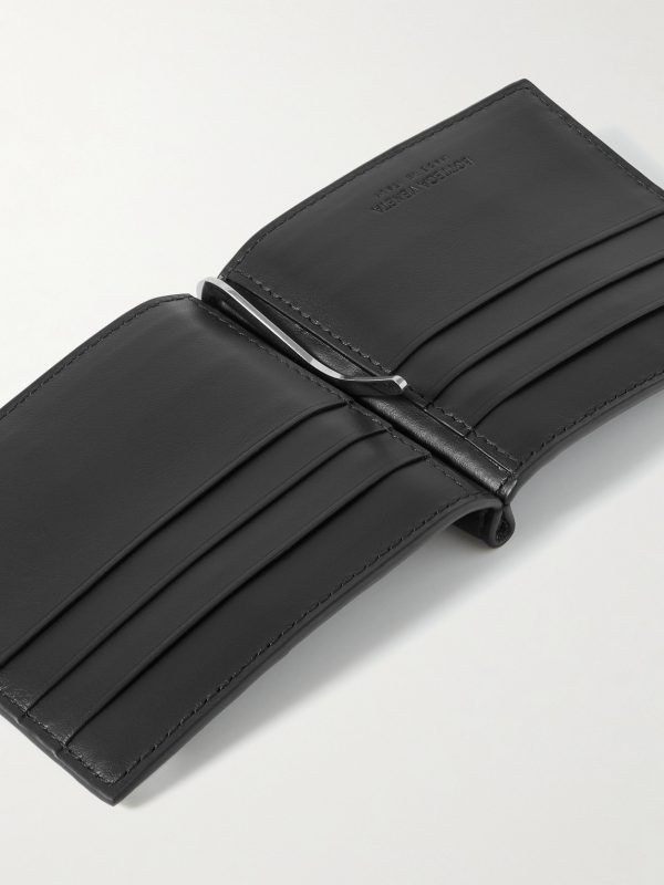 Cassette Intrecciato Leather Bifold Cardholder with Money Clip - E1 Cassette Intrecciato Leather Bifold Cardholder with Money Clip - E1