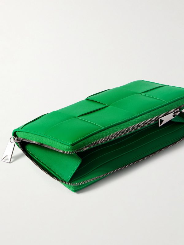 Intrecciato Leather Zip-Around Wallet - E1 Intrecciato Leather Zip-Around Wallet - E1