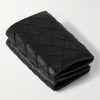 Intrecciato Leather Trifold Wallet - BK Intrecciato Leather Trifold Wallet - BK