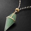 Gold, Aventurine and Cord Pendant Necklace - CU