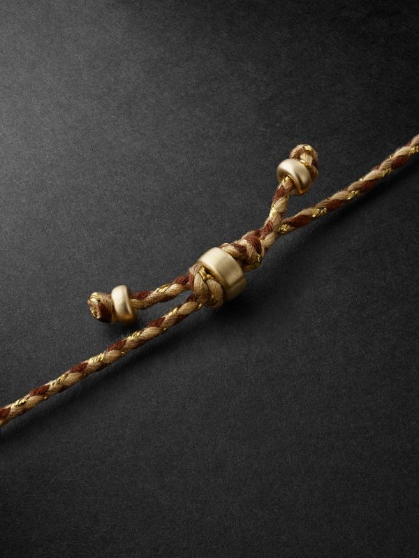 Gold, Tiger's Eye and Cord Pendant Necklace - BK