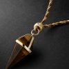 Gold, Tiger's Eye and Cord Pendant Necklace - CU