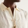Gold, Tiger's Eye and Cord Pendant Necklace - FR