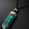 Gold, Amazonite and Cord Pendant Necklace - CU Gold, Amazonite and Cord Pendant Necklace - CU