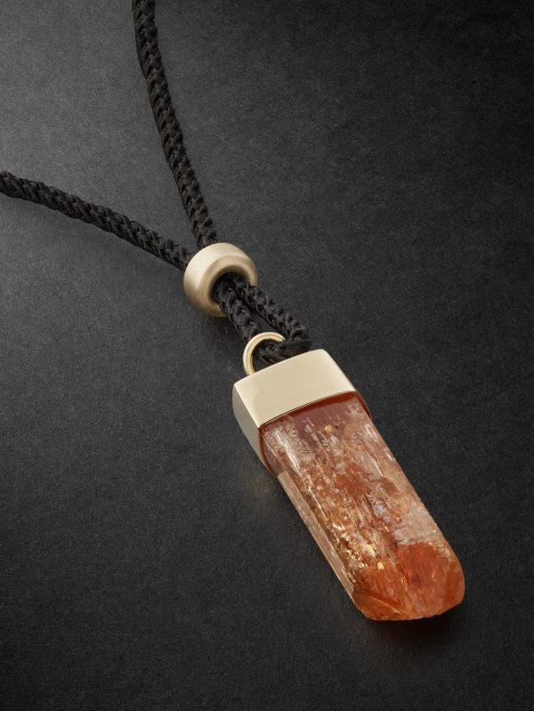 Gold, Topaz and Cord Necklace - CU Gold, Topaz and Cord Necklace - CU