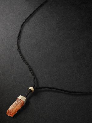 Gold, Topaz and Cord Necklace