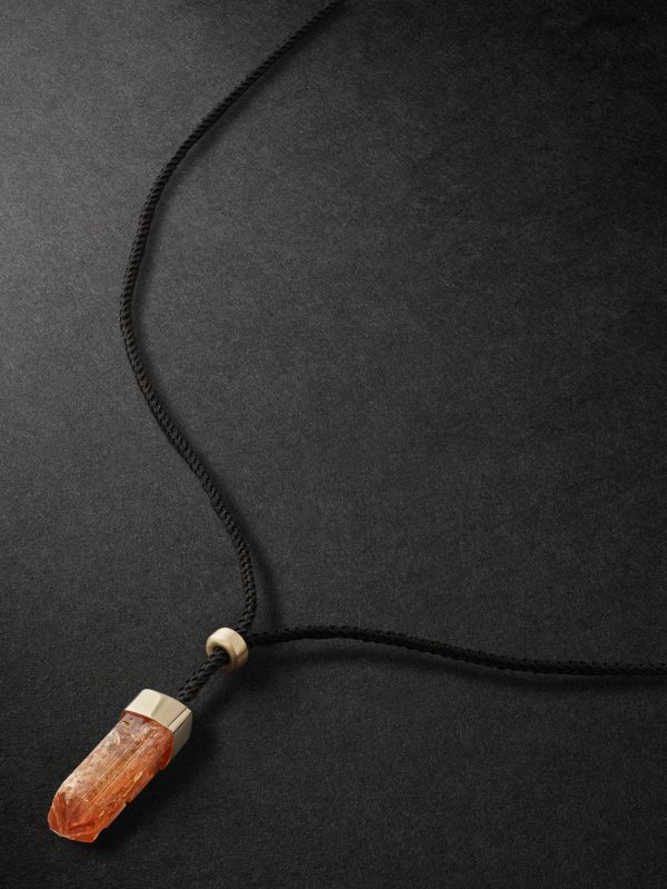 Gold, Topaz and Cord Necklace Gold, Topaz and Cord Necklace