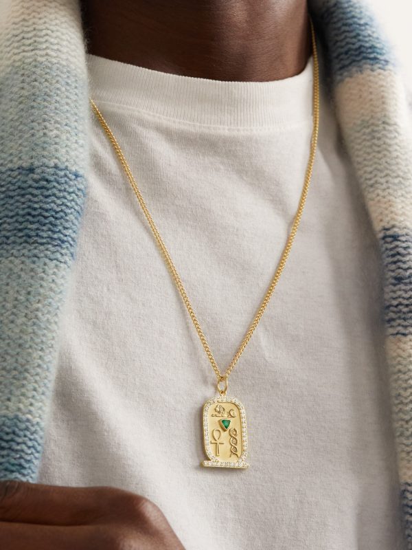Gold, Diamond and Emerald Pendant Necklace - FR Gold, Diamond and Emerald Pendant Necklace - FR