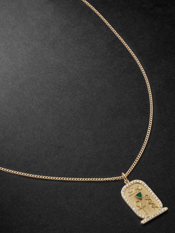 Gold, Diamond and Emerald Pendant Necklace Gold, Diamond and Emerald Pendant Necklace
