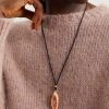 Gold, Jasper and Cord Pendant Necklace - FR Gold, Jasper and Cord Pendant Necklace - FR