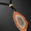 Gold, Jasper and Cord Pendant Necklace - CU