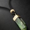 Gold, Tourmaline and Cord Necklace - CU Gold, Tourmaline and Cord Necklace - CU