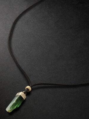 Gold, Tourmaline and Cord Necklace
