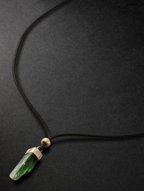 Gold, Tourmaline and Cord Necklace Gold, Tourmaline and Cord Necklace