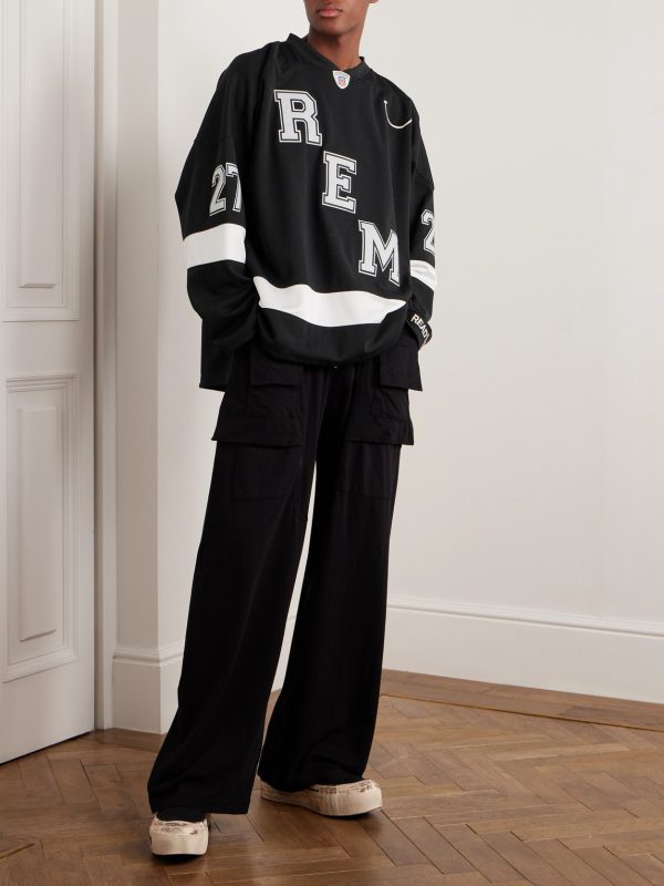 Logo-Embroidered Appliquéd Striped Piqué T-Shirt - OU Logo-Embroidered Appliquéd Striped Piqué T-Shirt - OU