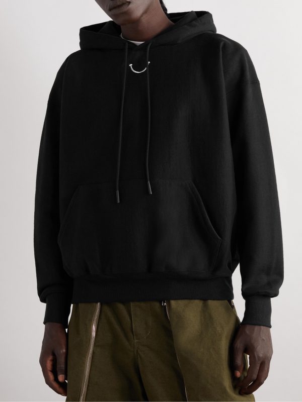 Logo-Print Embroidered Cotton-Blend Jersey Hoodie - FR Logo-Print Embroidered Cotton-Blend Jersey Hoodie - FR