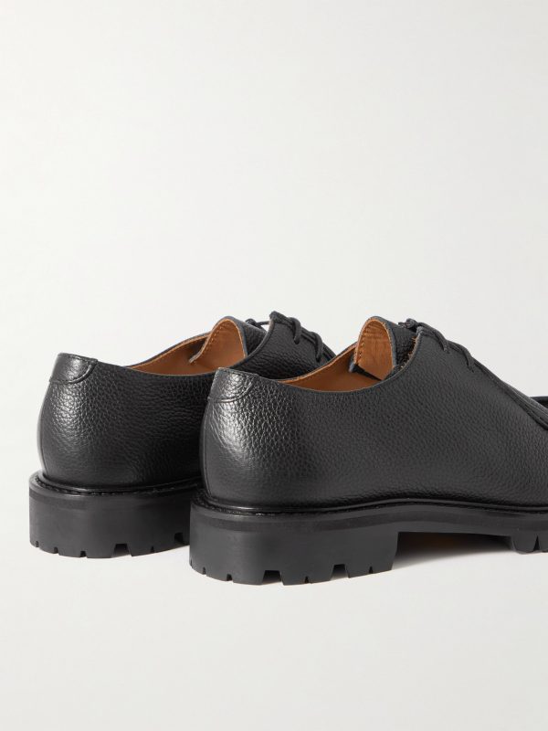 Jacques Pebble-Grain Leather Derby Shoes - BK Jacques Pebble-Grain Leather Derby Shoes - BK