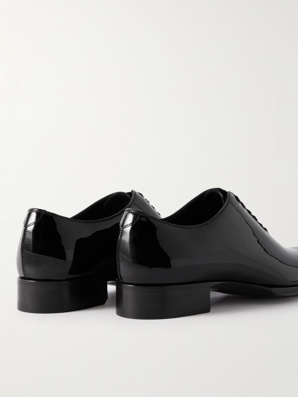 Elkan Whole-Cut Patent-Leather Oxford Shoes - BK Elkan Whole-Cut Patent-Leather Oxford Shoes - BK
