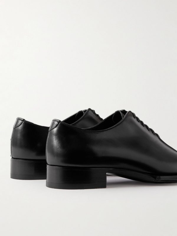 Elkan Whole-Cut Glossed-Leather Oxford Shoes - BK Elkan Whole-Cut Glossed-Leather Oxford Shoes - BK