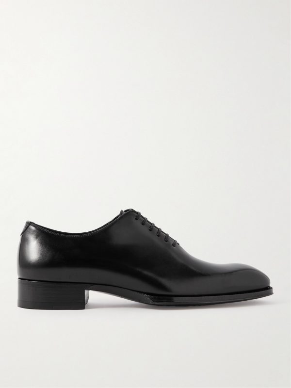 Elkan Whole-Cut Glossed-Leather Oxford Shoes Elkan Whole-Cut Glossed-Leather Oxford Shoes