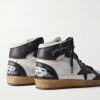 Sky Star Suede-Trimmed Distressed Leather High-Top Sneakers - BK Sky Star Suede-Trimmed Distressed Leather High-Top Sneakers - BK