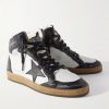 Sky Star Suede-Trimmed Distressed Leather High-Top Sneakers - FR Sky Star Suede-Trimmed Distressed Leather High-Top Sneakers - FR
