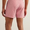 Schooner Straight-Leg Mid-Length Striped Seersucker Swim Shorts - BK