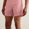 Schooner Straight-Leg Mid-Length Striped Seersucker Swim Shorts - OU