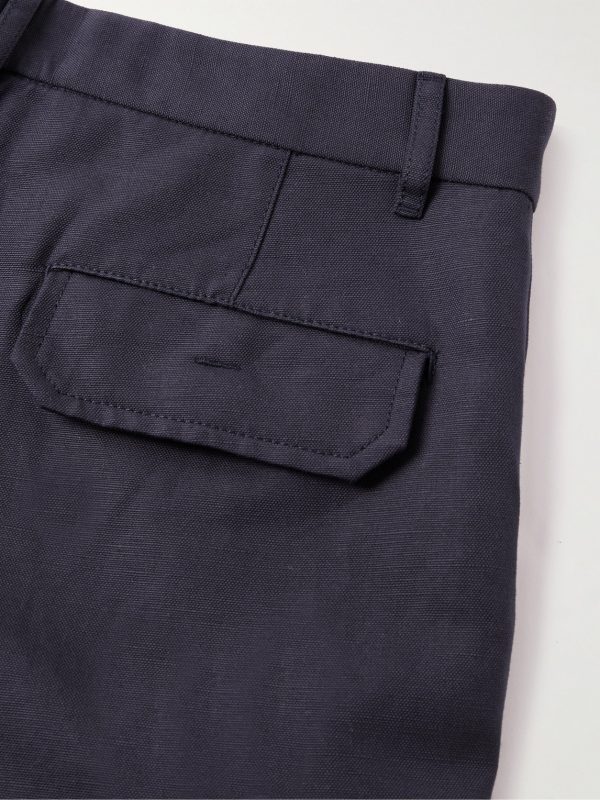 Straight-Leg Cotton and Linen-Blend Cargo Shorts - CU