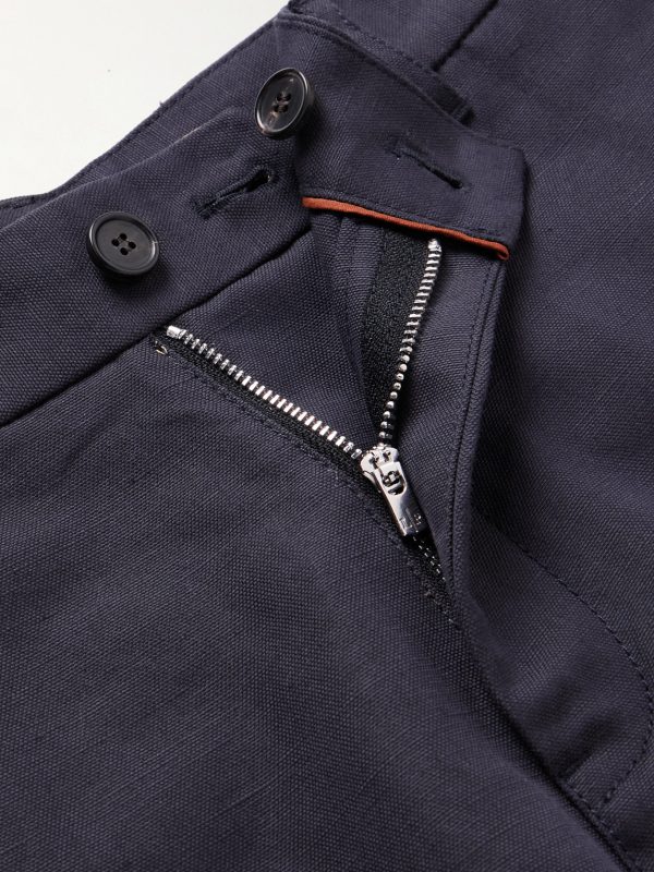 Straight-Leg Cotton and Linen-Blend Cargo Shorts - E1