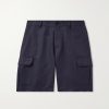 Straight-Leg Cotton and Linen-Blend Cargo Shorts