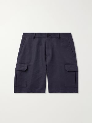 Straight-Leg Cotton and Linen-Blend Cargo Shorts Straight-Leg Cotton and Linen-Blend Cargo Shorts