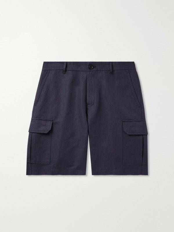 Straight-Leg Cotton and Linen-Blend Cargo Shorts