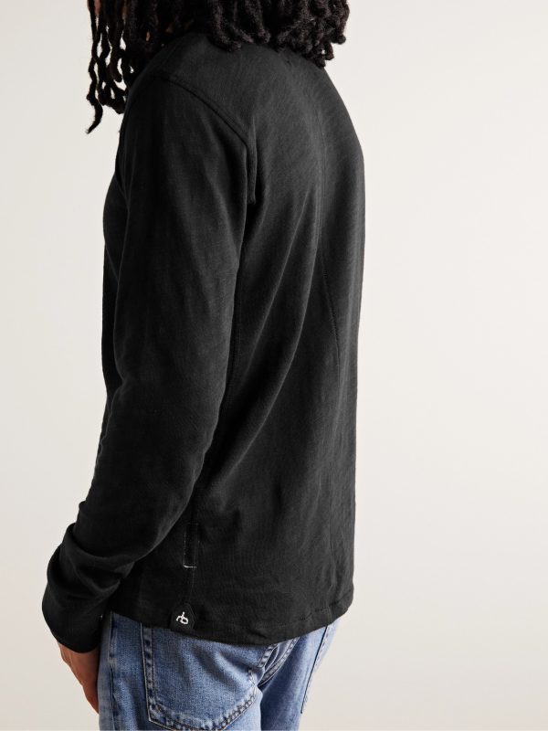 Cotton-Jersey Henley T-Shirt - BK