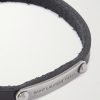 Leather and Palladium Bracelet - CU Leather and Palladium Bracelet - CU