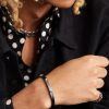Leather and Palladium Bracelet - FR Leather and Palladium Bracelet - FR