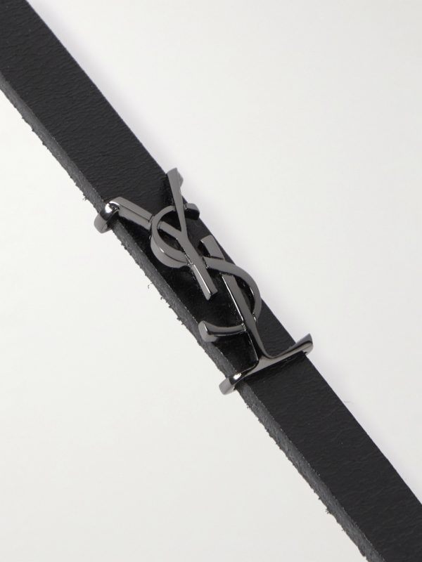 Opyum Leather and Silver-Tone Bracelet - CU Opyum Leather and Silver-Tone Bracelet - CU
