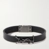 Opyum Leather and Silver-Tone Bracelet Opyum Leather and Silver-Tone Bracelet