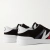 Monaco M Leather-Trimmed Suede Sneakers - BK Monaco M Leather-Trimmed Suede Sneakers - BK