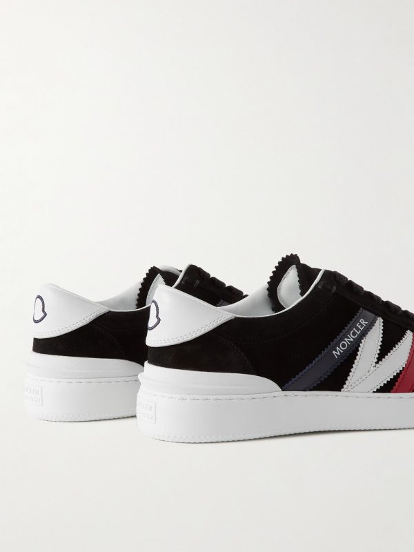 Monaco M Leather-Trimmed Suede Sneakers - BK Monaco M Leather-Trimmed Suede Sneakers - BK