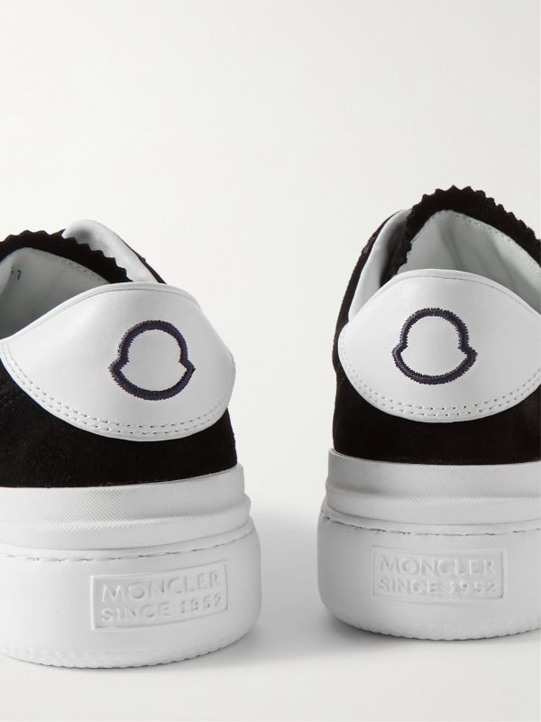 Monaco M Leather-Trimmed Suede Sneakers - CU Monaco M Leather-Trimmed Suede Sneakers - CU