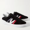 Monaco M Leather-Trimmed Suede Sneakers - FR Monaco M Leather-Trimmed Suede Sneakers - FR