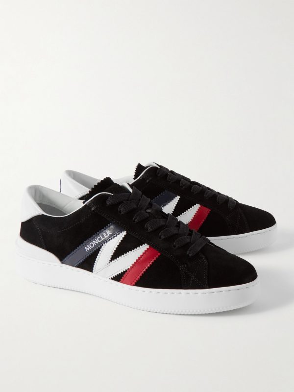 Monaco M Leather-Trimmed Suede Sneakers - FR Monaco M Leather-Trimmed Suede Sneakers - FR