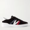 Monaco M Leather-Trimmed Suede Sneakers Monaco M Leather-Trimmed Suede Sneakers