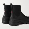 Larue Rubber-Trimmed Leather Chelsea Boots - BK