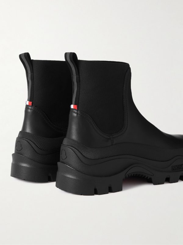 Larue Rubber-Trimmed Leather Chelsea Boots - BK