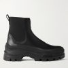Larue Rubber-Trimmed Leather Chelsea Boots