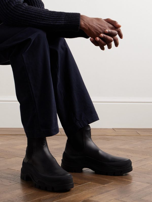 Larue Rubber-Trimmed Leather Chelsea Boots - OU