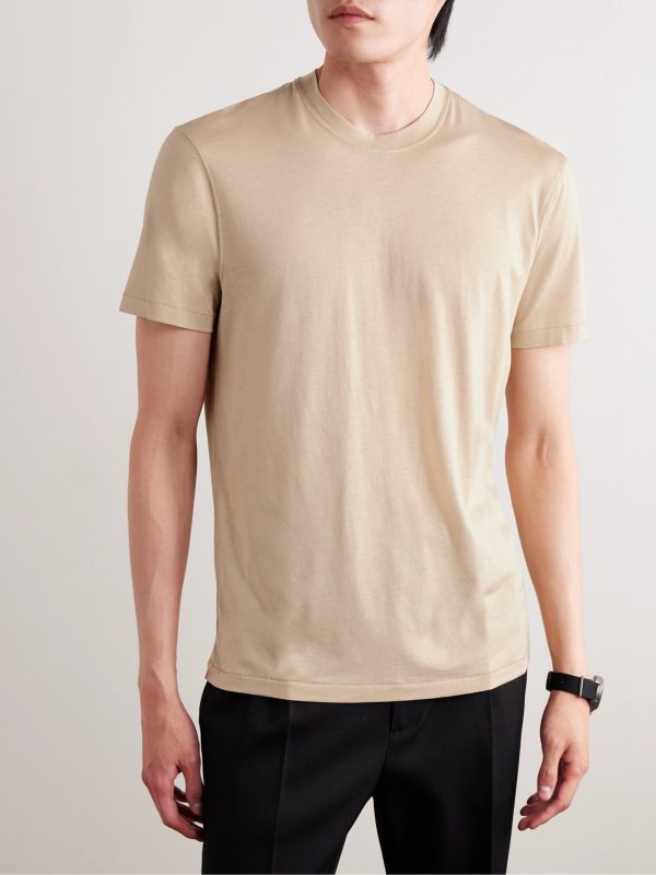 Logo-Embroidered Lyocell and Cotton-Blend Jersey T-Shirt - FR Logo-Embroidered Lyocell and Cotton-Blend Jersey T-Shirt - FR